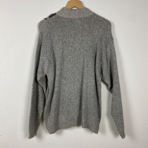 VTG Santoria Womens Beaded Sweater Size M Silk Blend Gray Ugly Christmas Glam - Picture 9 of 12